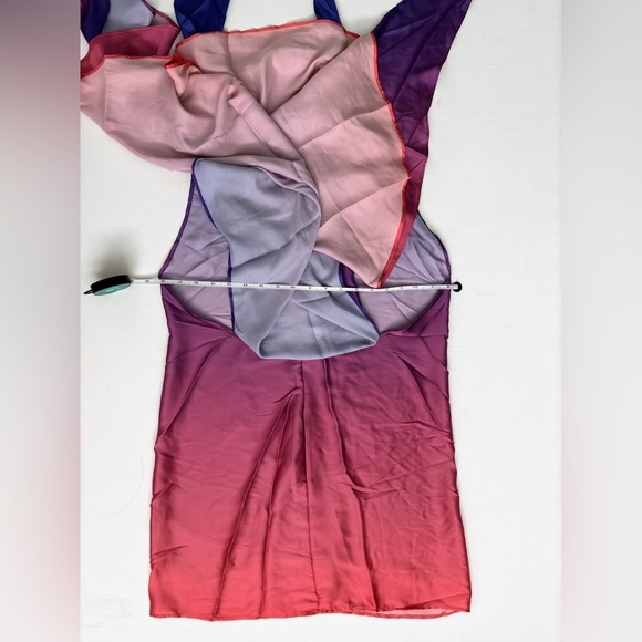 NEW BAOBAB x REVOLVE Providencia Dress Sunset Ombre draped high neck Satin party - Picture 11 of 11